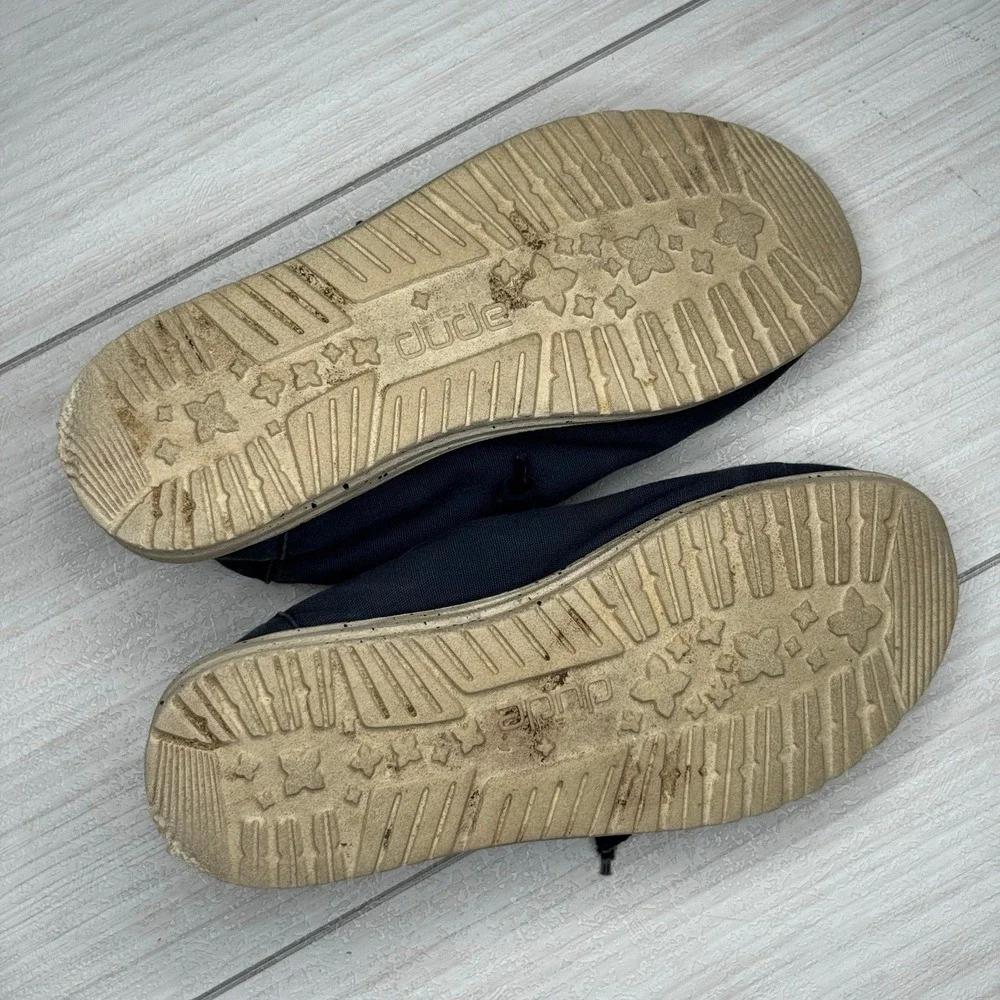 Hey Dude Women's Wendy‎ Casual Shoes Loafers Canvas Navy Blue Comfort Size 5